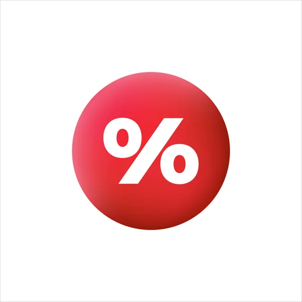 Procentuální Sleva Červený Kruh Nápis Vektor — Stockový vektor