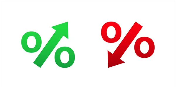 百分比符号增加增长和减少图标 税率标志 — 图库矢量图片