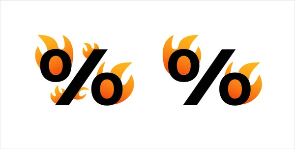 Pourcentage Réduction Chaud Vente Profit Incendie — Image vectorielle