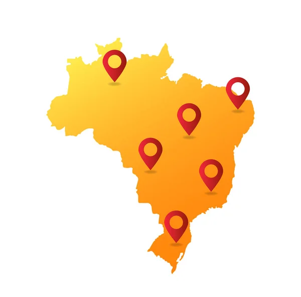 Иллюстрация Вектора Местоположения Карты Бразилии — стоковый вектор