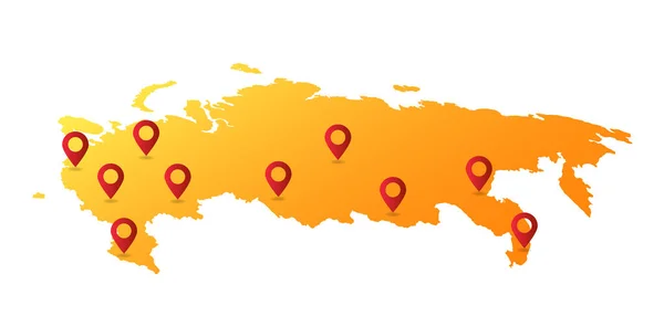 Russie Carte Pin Emplacement Vectoriel Illustration — Image vectorielle