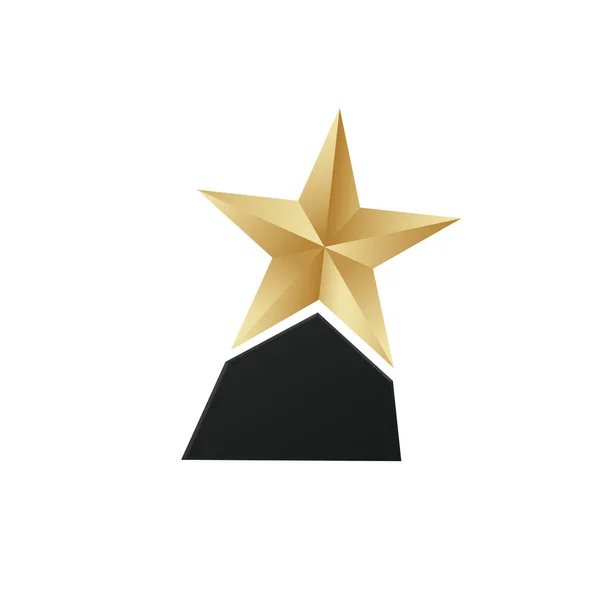 Star Trophy Golden Prize Vector Winner Rewand — Stock Vector