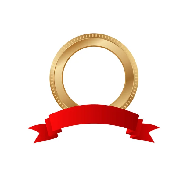 Золоте Кільце Фоторамка Стрічкою — стоковий вектор