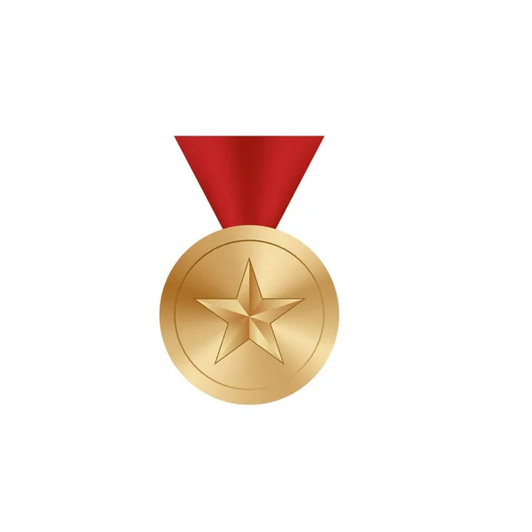 Estrella Oro Medalla Honor Vector Guerra Varita — Vector de stock
