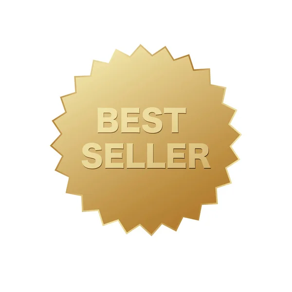 Bestseller Goldmedaille Belohnung Bestseller Medaillenvektor — Stockvektor