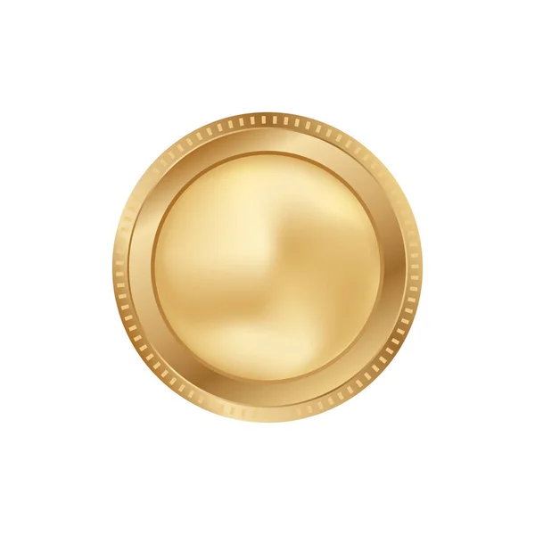 Golden Circle Disk Plate Vector Medal Template — Stock Vector