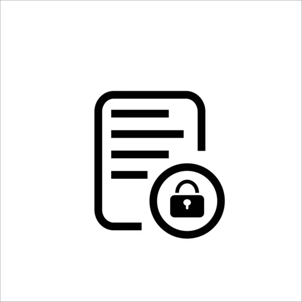 Documento Electrónico Con Bloqueo Protección Datos Línea Con Seguridad Cibernética — Vector de stock