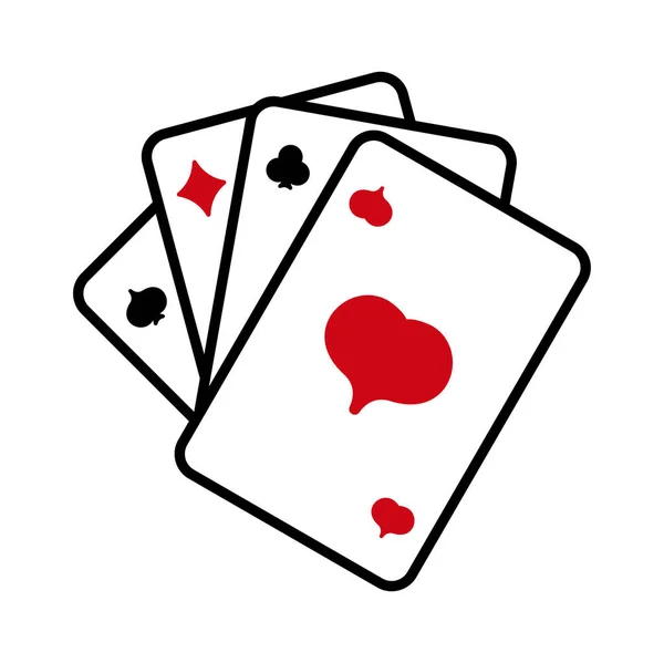 Карточка Макета Четырех Костюмов Символ Сердечной Азартной Удачи Бубен Покере — стоковый вектор