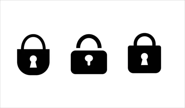 Μαύρο Λουκέτο Εικονίδιο Ασφαλής Και Προστασία Σύνδεσης Στο Διαδίκτυο Και — Διανυσματικό Αρχείο
