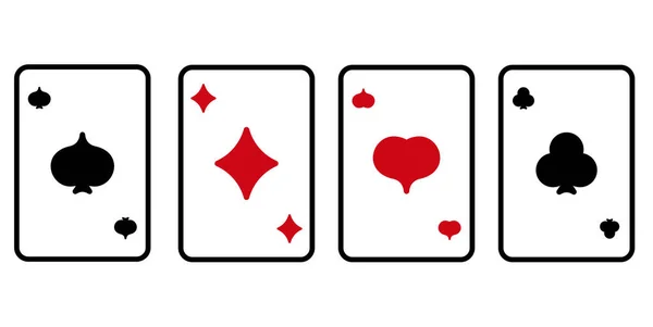 Карточные Масти Игровой Стол Игры Покер Успешная Игра Казино Блэкджеком — стоковый вектор