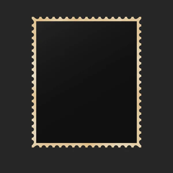 Foto Frame Dengan Ornamen Bergerigi Emas Kotak Kosong Untuk Gambar - Stok Vektor