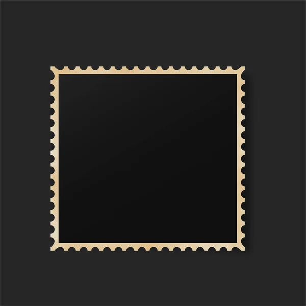 Fotolijstje Met Gouden Gekartelde Ornament Blanco Vierkanten Voor Foto Schilderijen — Stockvector