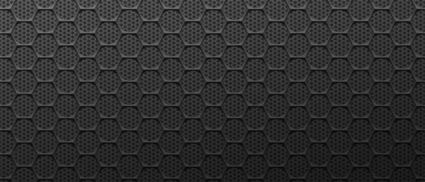 暗い背景ベクトル 六角形金属黒の背景 — ストックベクタ
