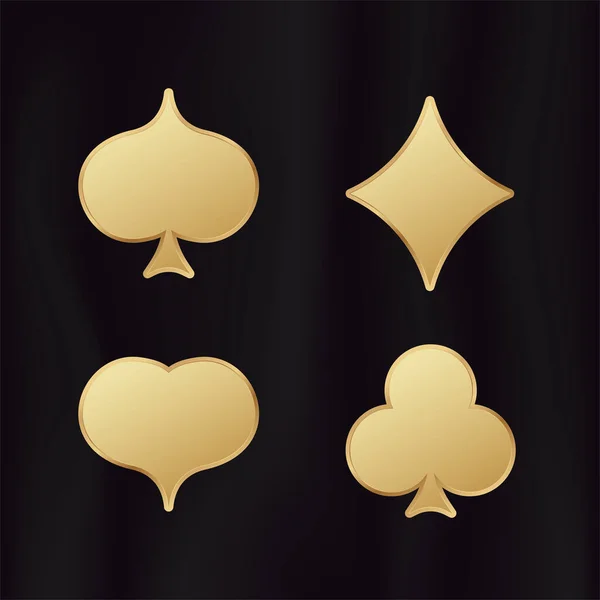Złote Karty Żółty Gradientowy Symbol Szczęścia Hazardu Pokera Udanej Gry — Wektor stockowy