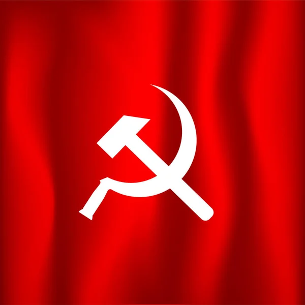 ソ連の赤旗 ハンマーとベクトル鎌で共産主義と社会主義の社会主義共和国のシンボル — ストックベクタ