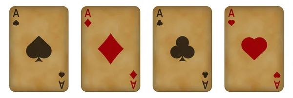 Régi Kártyás Ászok Olajozott Gradiens Szerencsejáték Szerencse Póker Sikeres Játék — Stock Vector