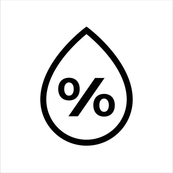 Vochtigheidslijn Pictogram Blauw Water Druppel Symbool Met Percentage — Stockvector