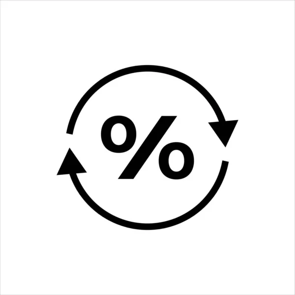 Percentage Provisie Wijzigen Pictogram Cashback Symbool — Stockvector
