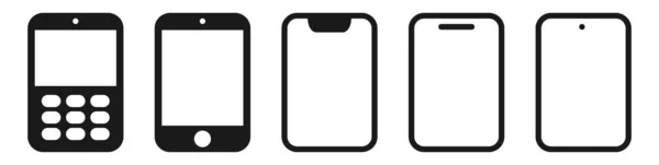 Ícone Evolução Telefone Móvel Smartphone Moderno Celular Antigo —  Vetores de Stock