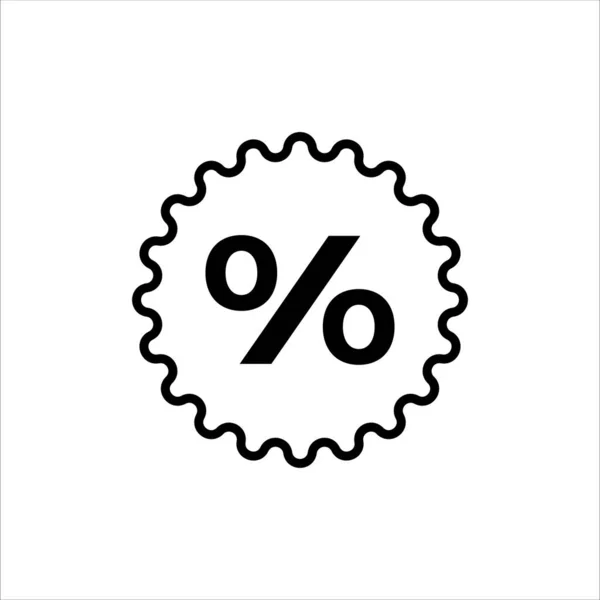 Percent Discount Red Sticker Line Icon Banner Vector — Stock Vector