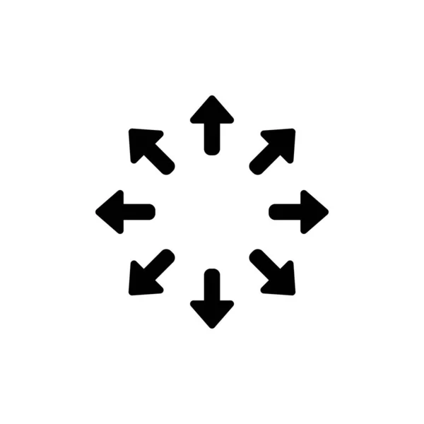 箭头径向扩散矢量 圆形扩张标志 — 图库矢量图片