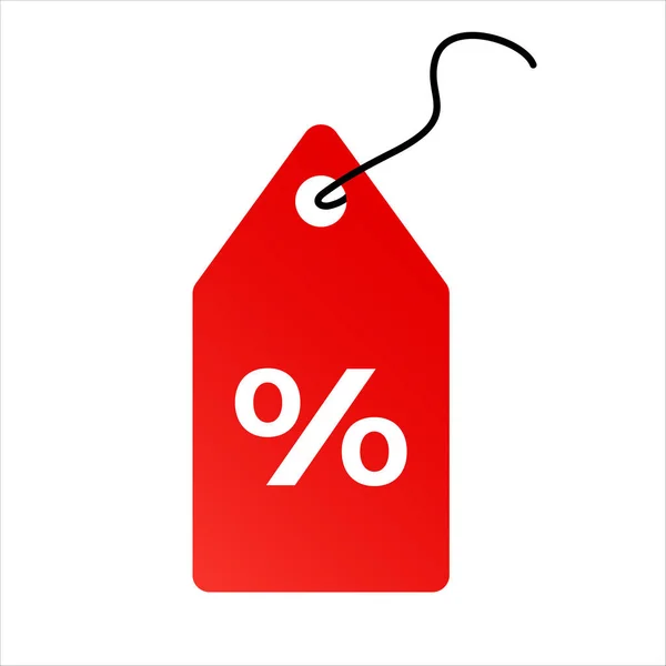 Preisschild Prozent Rabatt Symbol Roter Vektor — Stockvektor