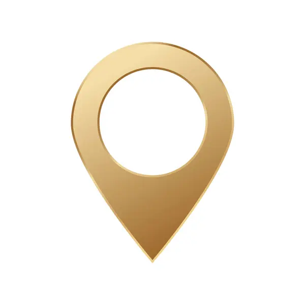 Golden Vector Map Pin Gold Pointer — Stock Vector