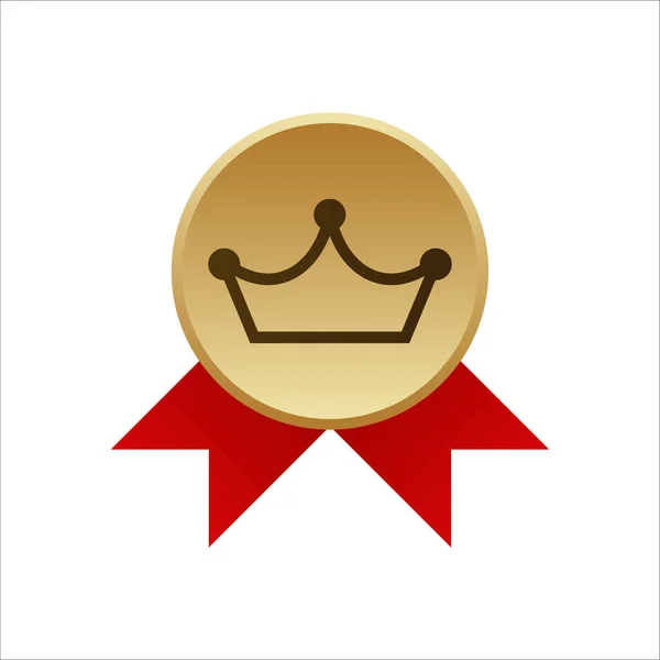 Gold Vip Medal Red Ribbons Premium Reward Certificate Invitation Exclusive — Stock Vector