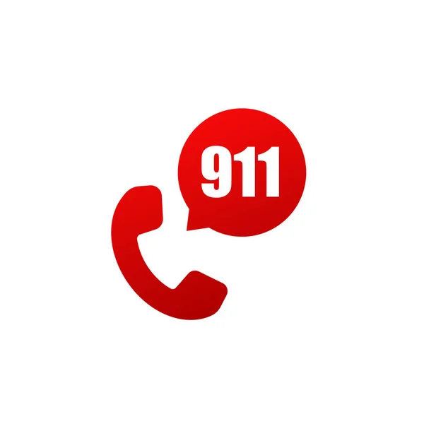 Векторная Кнопка 911 Emergency Call Number — стоковый вектор
