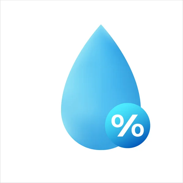 Vochtigheid Pictogram Blauw Water Druppel Symbool — Stockvector