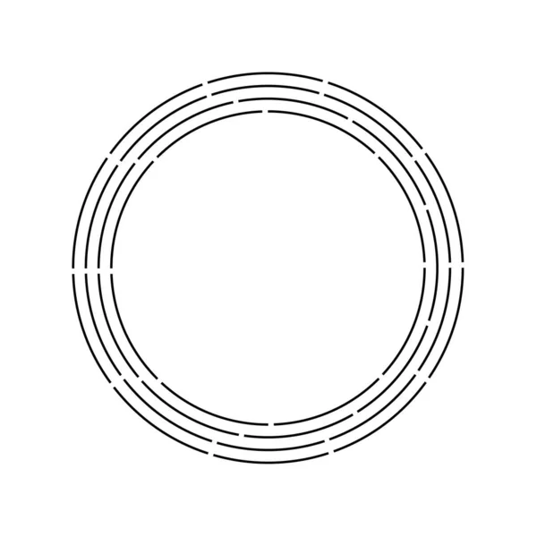 Tech Concentric Abstract Circle Frame Vector Hud Border — Stock Vector