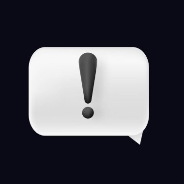 Uyarı ünlem simgesi simgesi vektörü. Ünlem noktası konuşma baloncuğu dikkat uyarı işareti