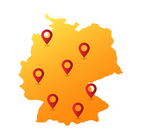 Векторная Иллюстрация Местоположения Карты Германии — стоковый вектор