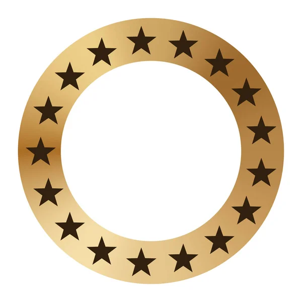Goldener Kreis Mit Sternen Goldring Mit Sternen Randvektor — Stockvektor