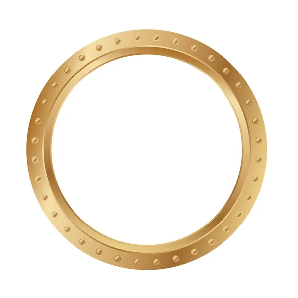 Vector Anel Dourado Isolado Branco Quadro Círculo Ouro — Vetor de Stock