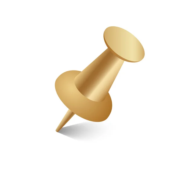 Gouden Pin Vector Luxe Gouden Illustratie Geïsoleerd Wit — Stockvector