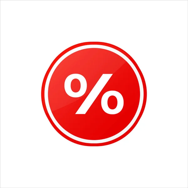 Percentage Korting Rode Cirkel Banner Vector — Stockvector