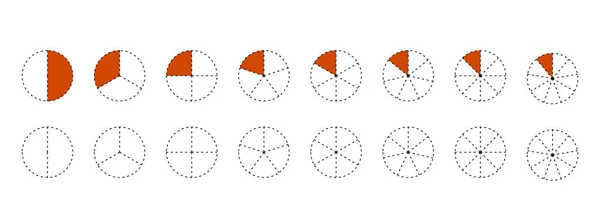 Jeu Diagramme Secteurs Collection Diagrammes Colorés Avec Sections — Image vectorielle