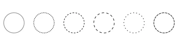 Pointillé Trait Cercle Vectoriel Cadre — Image vectorielle