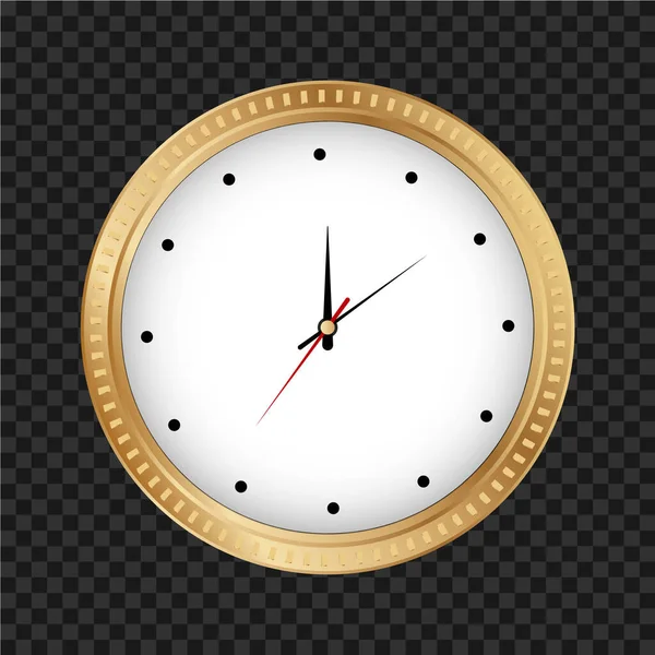 Reloj Pared Lujo Dorado Vector Reloj Oro Premium — Vector de stock