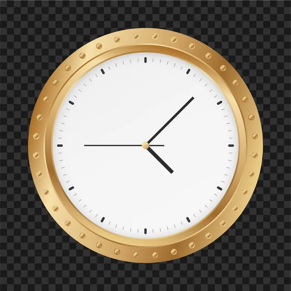 Gouden Luxe Wandklok Vector Premium Gouden Horloge — Stockvector