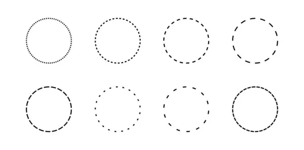 Pointillé Trait Cercle Vectoriel Cadre — Image vectorielle