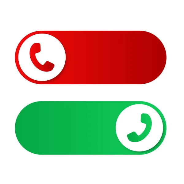接受或拒绝移动电话呼叫按钮矢量 — 图库矢量图片