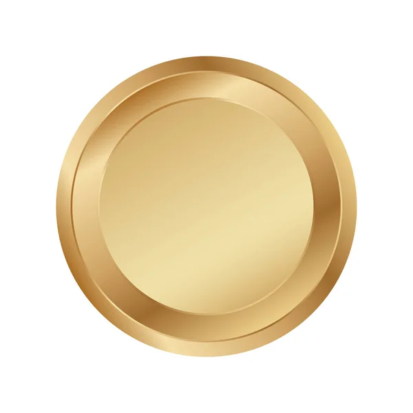 Guldcirkel Ring Vektor Realistisk Guld Rund Disk Stock-illustration
