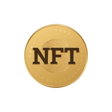 Nft altın jetonu. iadesiz dijital para birimi vektörü