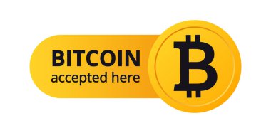 Bitcoin cüzdan ödemesi vektör illüstrasyonunu kabul et. Dijital para birimi ödemesi