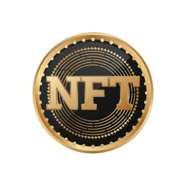 Nft altın jetonu. iadesiz dijital para birimi vektörü