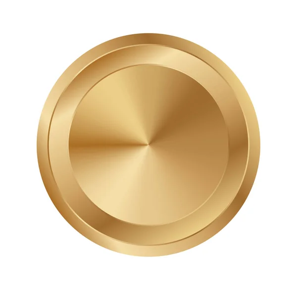 Golden Circle Ring Vector Realistic Gold Disk — Stock Vector