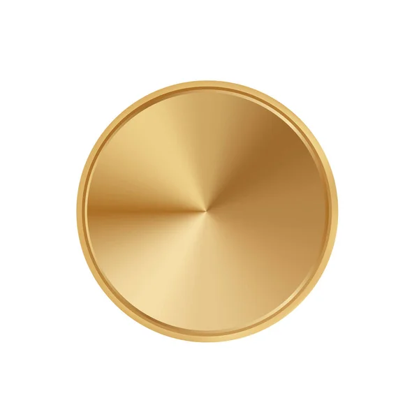 Goldener Scheibenplattenvektor Münzvorlage — Stockvektor