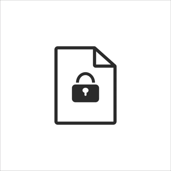 Documento Web Con Bloqueo Protección Datos Privada Con Seguridad Cibernética — Vector de stock